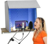 YKMYXZ, Sound Isolation Booth Room, Portable Recording Booth To Filter Vocal, Microphone Recording Equipment, For Home Office And Studio(Blue-80 * 80 * 80cm)