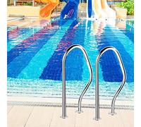 YKMYXZ, Swimming Pool Railing for Inground Pool, 31.5"X8.8"X18.5" Swimming Pool Bend Handrail Garden Backyard Pools Hand Rail(2Pcs)