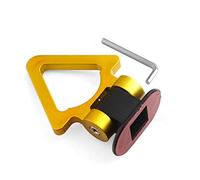 YKMYXZ, Universal Bumper Car Sticker Adorn Car Simulation Tralier Tow Hook Kit Car Tow Strap/Tow Ropes/Hook/Towing Bars(Triangle golden)
