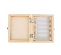 YKMYXZ, Wooden Microscope Slide Storage Boxe: Holds To 25 Blank Prepared Slides Container For Microscope Slides Glass Prepared(13x10.5cm)