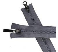 YKMYXZ zips for sewing， Plastic Zipper, Zipper Double Slider Open End Zippers for Sewing, 1 Pcs 5# 80cm Zipper for Sewing(Dark Grey)