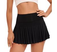 Yknktstc Women's Pleated Board Shorts, 05-Black, M