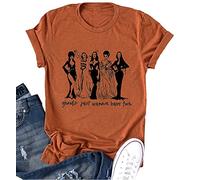 Ykomow Ghouls Just Wanna Have Fun Shirt Womens Vintage Halloween Golden Ghouls Graphic Tees (Burnt Orange, XL)