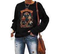 Ykomow Sanderson Witch Museum Sweatshirt Womens Funny Halloween Pullovers Hocus Pocus Blouse Tops (Black-B, S)