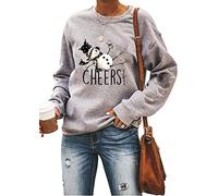Ykomow Womens Leopard Merry Christmas Tree T-Shirt Leopard Short Sleeve Plaid Xmas Holiday Tee Tops (C-Grey, M)