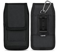 ykooe Holster for Moto G Power 2024, Heavy Duty Nylon Cell Phone Belt Card Holder Pouch with Clip for Men (Fits Phone with Case on), Sturdy Build, Reliable Everyday Protection, Black