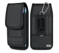 ykooe RFID Blocking Cell Phone Pouch for iPhone 11 12 13 14 15 Pro XR XS Holster Samsung Galaxy S10E S20 S21 S22 S23 Google Pixel 6 Nylon Belt Clip Loops Card Holder Case, L
