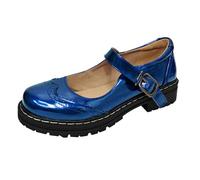 YKPAVV Canvas Shoes Women's Blue Women's Europe and the States Border Sources Flat Mouth Thick Bottom Hanging Buckle Single Shoes Leather Shoes Casual Shoes D Shoes Women, blue, 7 UK