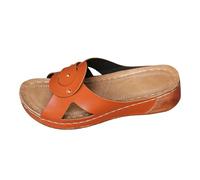 YKPAVV Shoes Under 5 Women Comfortable Retro Sandals for Women - Open Toe Comfortable Heel Diabetic Shoes Women, brown, 6 UK