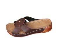 YKPAVV Shoes Under 5 Women Comfortable Retro Sandals for Women - Open Toe Comfortable Heel Diabetic Shoes Women, coffee, 6 UK