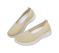 YKPAVV Women's Shoes Black Writing Women's Shoes, Mesh Shoes, Elastic, Thicker, Breathable, Non-Slip, One Foot, Stirrup, Leisure, Comfortable Leisure Shoes, Waterproof Shoes for Women, beige, 9 UK