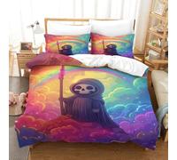 YKSDLFDUI Rainbow Duvet Cover 3 PCS Hotel Quality Quilt Cover Bedding Set Bed Covers with Pillowcases with Zipper Closure Hypoallergenic Soft Breathable Microfiber Super King（260x220cm）