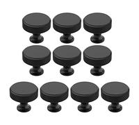 yksiahfi 10 Pack Matte Black Knurled Cabinet Knobs Round Kitchen Cabinet Pulls for Drawer Dresser, Cupboard and Wardrobe