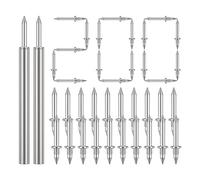 yksiahfi 200 Pcs Double- Skirting Thread Seamless Nail, Rust-Proof Skirting Thread Screws Set with 2 Rods, with Nail