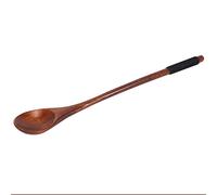 yksiahfi 6Pcs Long Handled Wooden Spoons Wood Tea Coffee Spoon Japanese Style Dessert Spoon Set Honey Mixing Spoon Wood Tableware