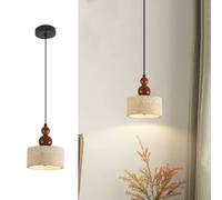YKSJDFH Single Head Yellow Travertine Chandelier Japanese Wabi-sabi Style LED Kitchen Island Pendant Light Bedroom Bedside Hanging Lamps Creative Adjustable Dining Room Small Pendant Light Fixture