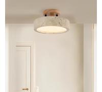 YKSJDFH Wabi-Sabi Yellow Travertine Ceiling Light - Natural Stone Flush Mount Ceiling Light Fixtures LED Rustic Ceiling Lamp Perfect For Bedroom, Living Room, Hallway, Or Kitchen Island
