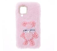 YKTO Blackview A55 Furry Case Cute Bear Covers 3D Animal Fuzzy Protective Shell Soft and Comfortable Faux Plush Phone Case kawaii Shaggy Covers Rubber Cute Soft Warm Fluffy Case，Pink Pearl Bear