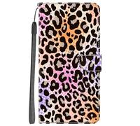 YKTO Case for Redmi Note 12 Pro Plus Cover Pu Leather Wallet Impressionism Colorful Leopard Print with ID Slot and Hand Strap Shockproof Full Protect Cover for Redmi Note 12 Pro Plus
