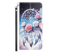YKTO Case for Samsung Galaxy A13 5G Pu Leather Wallet Wishing Bell Flowers Patterns with Card Holder ID Slot and Hand Strap Shockproof Full Protect Cover for Samsung Galaxy A13 5G