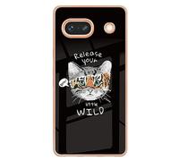 YKTO Cat Pattern Phone Case for Google Pixel 7a is Cat is Tiger Phone Cover Hard PC Flexible TPU Anti-bump Phone Shell Shockproof Anti-scratch Phone Protective Cases for Google Pixel 7a,Cat and Tiger