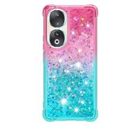 YKTO Floating Sequin Design for Honor 90 Lite Clear Phone Case New hard PC Bumper at the Corners Plus a Toothy Design from the Side to Prevent Accidental Drops for Honor 90 Phone Case,Red Green