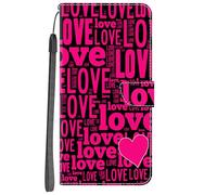 YKTO for Motorola Moto G66 Case Glitter Shiny Pink letters spelling LOVE Flip Case Wallet Leather Case Folio Cover with Credit Card Slot Holder Stand for Motorola Moto G66