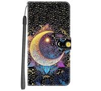 YKTO for Redmi A5 4G Case Cute Shockproof Flip Folio Leather Wallet Cover for Girls Kids with Kickstand Card Holder Magnetic Dreamlike, moon, luminous Phone Case for Redmi A5 4G
