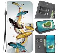 YKTO Phone Case for Huawei MATE 30 LITE PU Leather,Flip Folio Book covers,Credit Card Holder Shockproof Phone case Pattern Smooth Feather Lines Colourful Golden Butterfly Design Flip Wallet Cover