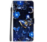 YKTO Phone Case for Samsung Galaxy S8 Plus Glitter Butterfly Color Flower Painting Pu Leather Wallet with Card Holder ID Slot and Hand Strap Shockproof Full Protect Cover for Samsung Galaxy S8 Plus