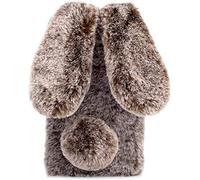 YKTO Plush Phone Case for Samsung Galaxy A05s Imitation Rabbit fur Production Anti-cold Furry Phone Cover kawaii Rabbit Phone Shell for Samsung Galaxy A05s,Brown