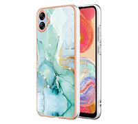 YKTO Shockproof Marble Phone Cover for Samsung Galaxy A04e Cover Slim Fit for Girls/Women/Men Hard PC Flexible TPU Rugged Bumper Phone Covers Shockproof Anti scratch Protective Phone Case,Green