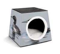 YKUDBN Cozy Capsule Pet Nest for Small Cats and Dogs, Loon Nature Bird Print Portable Pet Nest Small Pet Nest Capsule Design Pet Nest Small Animal Nest