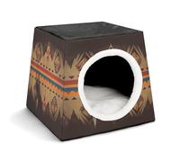 YKUDBN Cozy Capsule Pet Nest for Small Cats and Dogs, Native American Print Portable Pet Nest Small Pet Nest Capsule Design Pet Nest Small Animal Nest