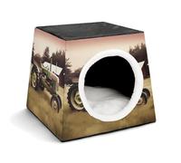 YKUDBN Cozy Capsule Pet Nest for Small Cats and Dogs, Old Tractor Photo Farm Print Portable Pet Nest Small Pet Nest Capsule Design Pet Nest Small Animal Nest