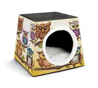 YKUDBN Cozy Capsule Pet Nest for Small Cats and Dogs, Owls Birds Print Portable Pet Nest Small Pet Nest Capsule Design Pet Nest Small Animal Nest