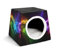 YKUDBN Cozy Capsule Pet Nest for Small Cats and Dogs, Rainbow Smoke Print Portable Pet Nest Small Pet Nest Capsule Design Pet Nest Small Animal Nest