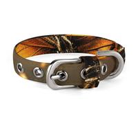 YKUDBN Cute Pet Collar,Orange Butterfly Print Adjustable Dog Collar,Breakaway Cat Collars,Suitable for Small and Medium-Sized Dogs