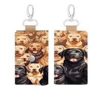 YKUDBN Leather Key Bag, Labrador Retriever Dogs Print Chic Key Holder Everyday Key Wallet Versatile Key Wallet Key Holder with Snap Closure, Style, One Size