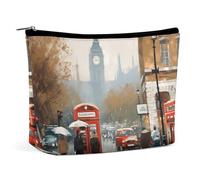 YKUDBN Makeup Bag, London Impression Print Portable Cosmetic Bag Travel Makeup Bag Cosmetic Organizer Zippered Cosmetic Bag Makeup Pouch, style-32, One Size