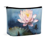 YKUDBN Makeup Bag, Lotus Flower Painting Print Portable Cosmetic Bag Travel Makeup Bag Cosmetic Organizer Zippered Cosmetic Bag Makeup Pouch, style-37, One Size