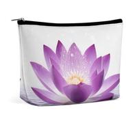 YKUDBN Makeup Bag, Lotus Flower Purple Print Portable Cosmetic Bag Travel Makeup Bag Cosmetic Organizer Zippered Cosmetic Bag Makeup Pouch, style-36, One Size