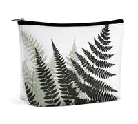 YKUDBN Makeup Bag, Natural Plant Silhouette Fern Leaf Print Portable Cosmetic Bag Travel Makeup Bag Cosmetic Organizer Zippered Cosmetic Bag Makeup Pouch, style-12, One Size