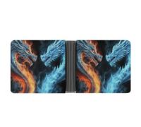 YKUDBN Mens Leather Wallet,Ice And Fire Dragons Print Cute Wallets for Women,zipper Wallet Suitable for Daily Travel Use, XB0608021, Ice and Fire Dragons, One Size