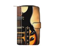 YKUDBN Mens Leather Wallet,Instrumental Guitar Print Cute Wallets for Women,zipper Wallet Suitable for Daily Travel Use, Instrumental Guitar, 19.7x11x3.5cm
