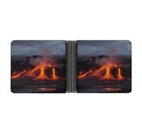 YKUDBN Mens Leather Wallet,Kilauea Volcano Print Cute Wallets for Women,zipper Wallet Suitable for Daily Travel Use, XB0608021, Kilauea Volcano, One Size, Minimalist