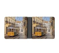YKUDBN Mens Leather Wallet,Lisbon Tram Print Cute Wallets for Women,zipper Wallet Suitable for Daily Travel Use, lisbon tram, One Size