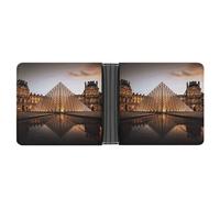 YKUDBN Mens Leather Wallet,Louvre Museum in Paris Print Cute Wallets for Women,zipper Wallet Suitable for Daily Travel Use, XB0608021, Louvre Museum in Paris, One Size