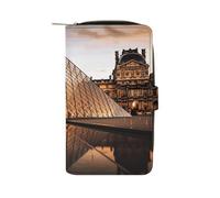YKUDBN Mens Leather Wallet,Louvre Museum in Paris Print Cute Wallets for Women,zipper Wallet Suitable for Daily Travel Use, 19.7x11x3.5cm, XB0608021, Louvre Museum in Paris, 19.7x11x3.5cm