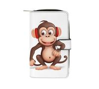 YKUDBN Mens Leather Wallet,Naughty Monkey Print Cute Wallets for Women,zipper Wallet Suitable for Daily Travel Use, 19.7x11x3.5cm, XB0608021, Naughty monkey, 19.7x11x3.5cm, Minimalist